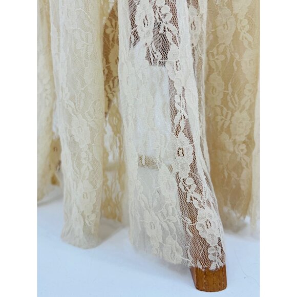 NWT Free People Cream Sheer Lace Romantic Boho Maxi Dress - Picture 9 of 16